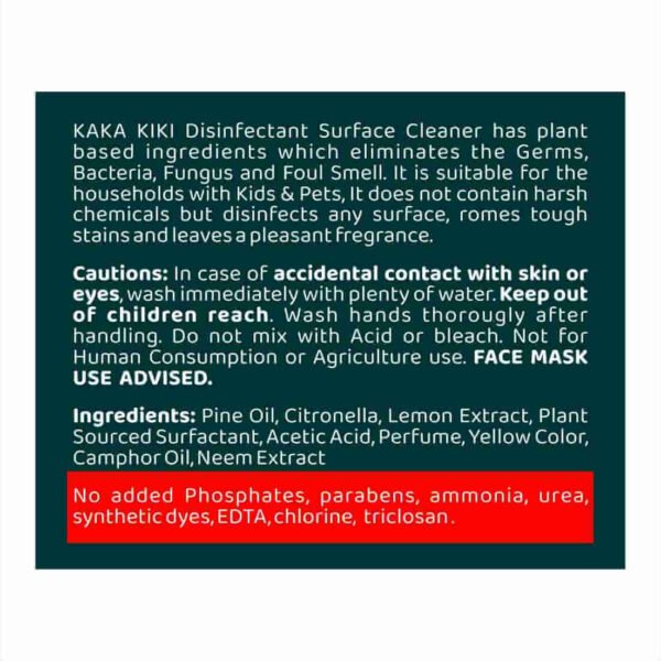 Kaka Kiki Floor Disinfectant Liquid / Any Surface Cleaner with Neem and Pine - 1000 ml - Image 3