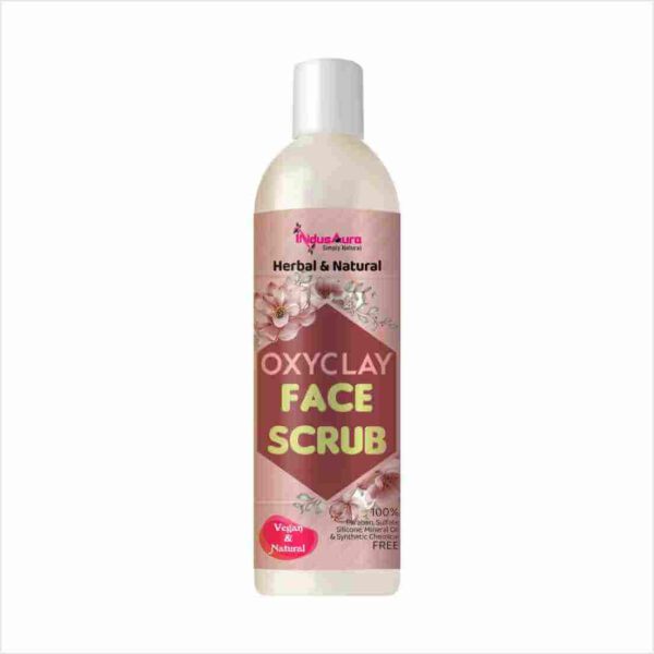 IndusAura Herbal Oxyclay Face Scrub | Anti Ageing, Deep Cleansing Exfoliating - 100 ml