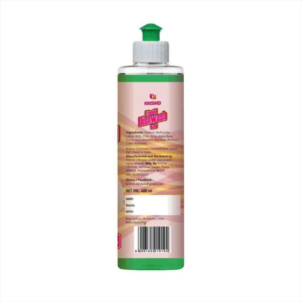 Krisind Dish Wash Concentrated Liquid Gel | 10X Power Grease Cleaning Action - 400 ml - Image 5