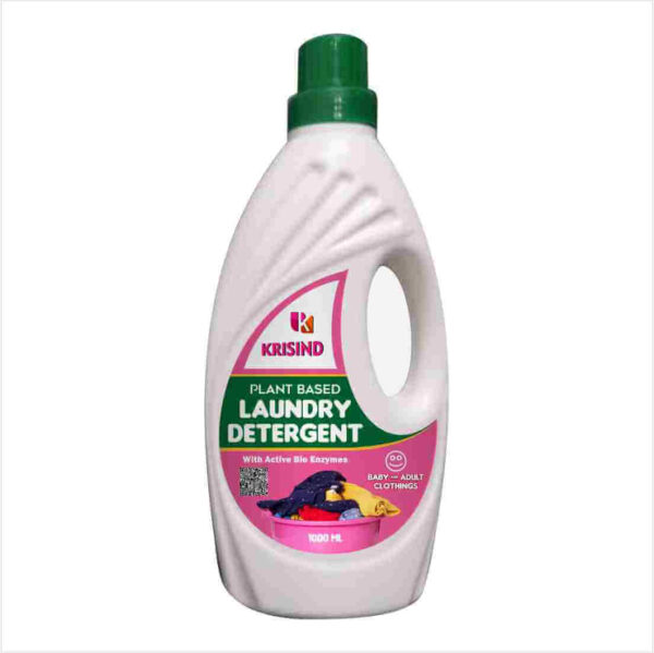 Krisind Plant Based Laundry / Fabric Liquid Detergent | Bucket & Machine Wash - 1 Litre