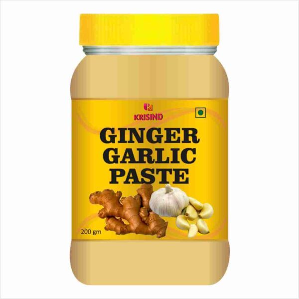 Krisind Ginger Garlic Paste | Freshly Ground Paste without Synthetic Preservative - 200 gm