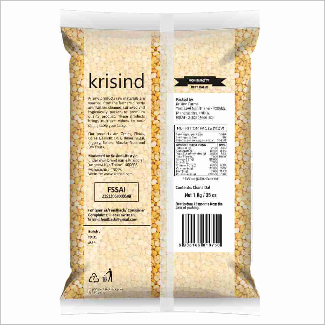 Krisind Desi Chana Dal | Premium Quality | Unpolished with Natural Goodness - Image 2