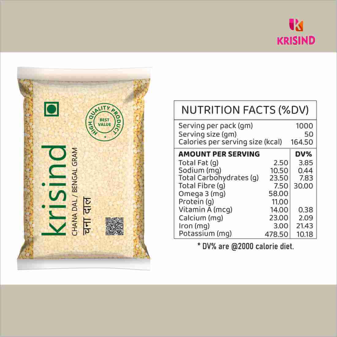 Krisind Desi Chana Dal | Premium Quality | Unpolished with Natural Goodness - Image 3