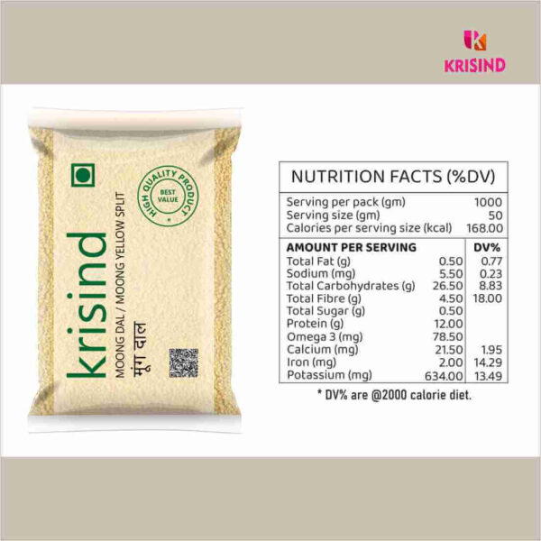 Krisind Select Moong Dal | Premium Quality | Unpolished with Natural Goodness | 1KG - Image 3