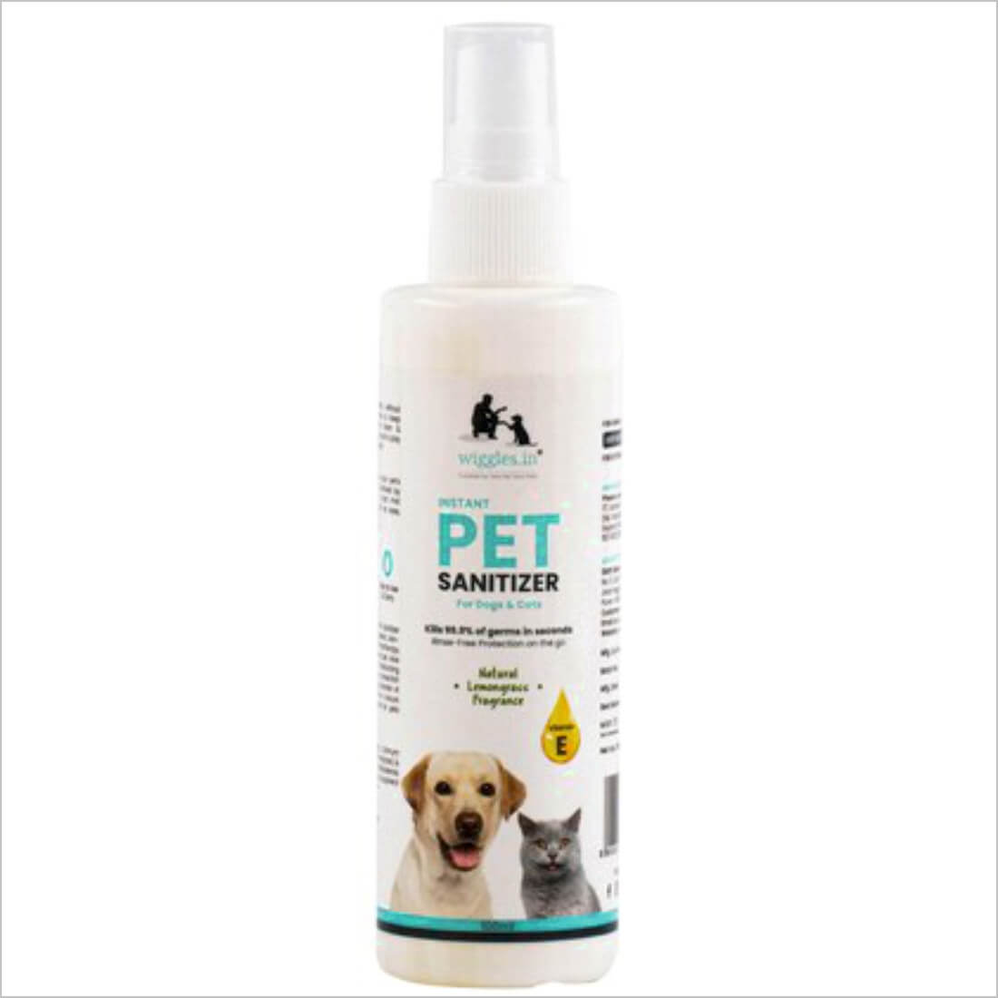 Wiggles Pet Sanitizer Spray Dogs Cats, 100ml - Vet Approved Kills Germs Instantly Herbal