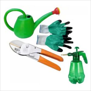 Agt Green Garden Tools Set - Water Sprayer, Pruner, Cultivator Water Tank (Pack Of 4)