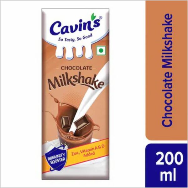 Cavin's Chocolate Milkshake | Fresh and Refreshing - 200 ml (Tetra Pak)