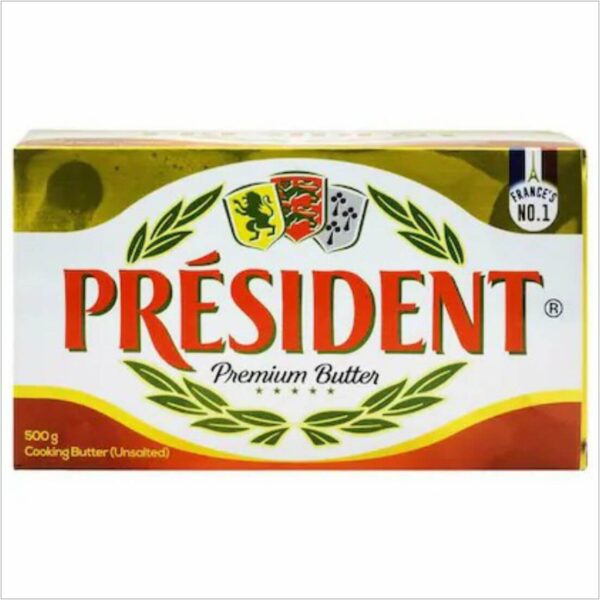 President Unsalted Butter | Smooth and Creamy - 500 g (Carton)