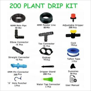 Vasudha Irrigation Drip Irrigation Kit Home Garden, Farming & Agriculture Purposes ( 200 plants )
