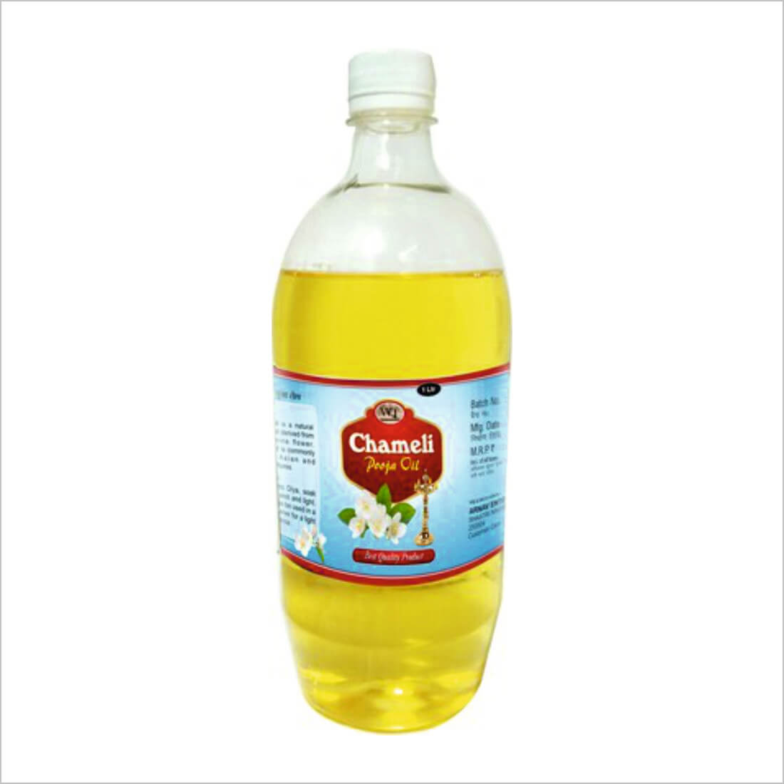 WQT Chameli Pooja Oil - 1000 ML ( Jasmine ) For Havan Kund and akhand jyot | 1L