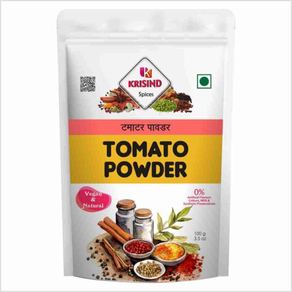 Krisind Red Tomato Powder | Ready to Use | Instant Tomato Flavour | Additive Free Tomato Powder - 100g