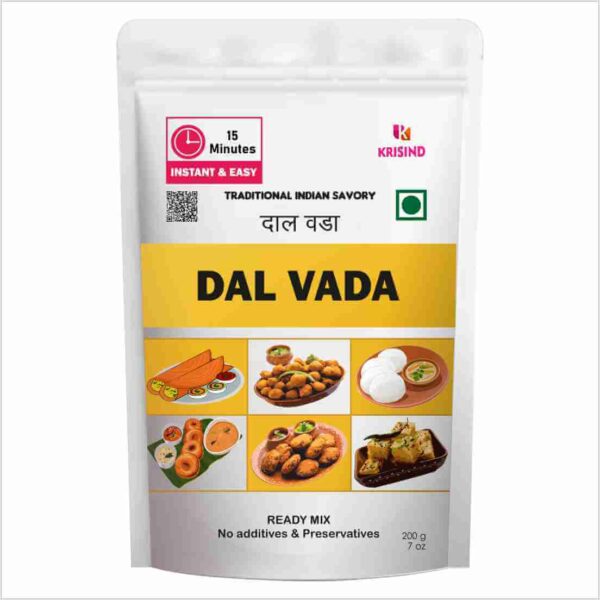 KRISIND Dal Vada Instant Mix | 100% Vegetarian, No Preservatives, Added Flavour or Artificial Colour - 200g