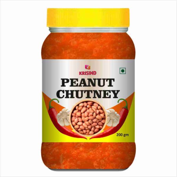 Krisind Peanut Chutney with Garlic (Single Pack) | Solapur Hand Pounded Shengadana Chutney | Natural Ingredients - 200g