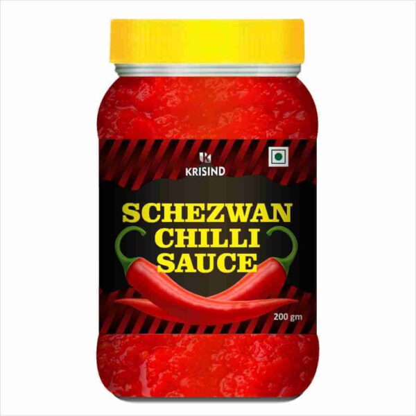 Krisind Schezwan Chilli Garlic Sauce - Authentic Indo-Chinese Flavours | Made with Natural Ingredients - 200 g