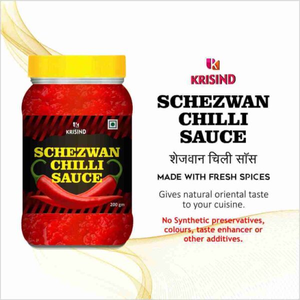 Krisind Schezwan Chilli Garlic Sauce - Authentic Indo-Chinese Flavours | Made with Natural Ingredients - 200 g - Image 5