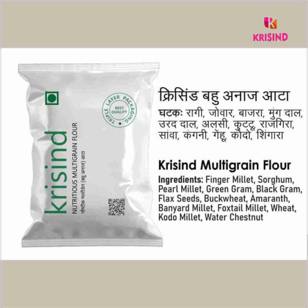 Krisind Select Nutritious Multigrain Flour (Atta) | Special 13 types of Grains Atta | 1KG - Image 2