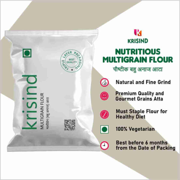 Krisind Select Nutritious Multigrain Flour (Atta) | Special 13 types of Grains Atta | 1KG - Image 5