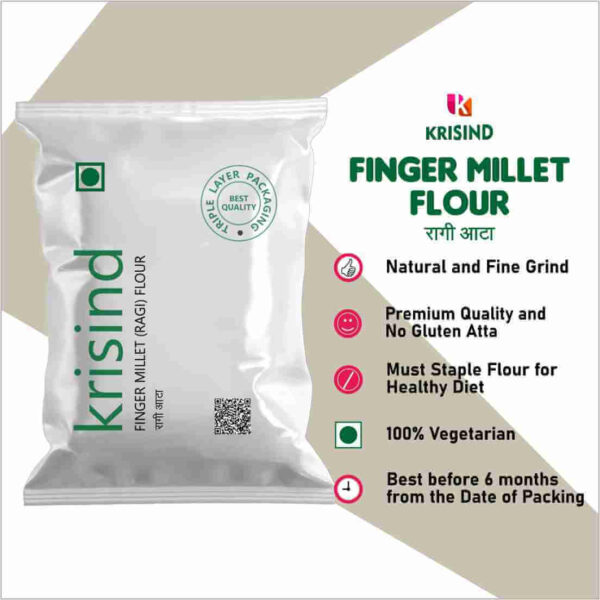 Krisind Select Ragi Flour (Finger Millet) | Premium Quality with Natural Goodness | 1KG - Image 5