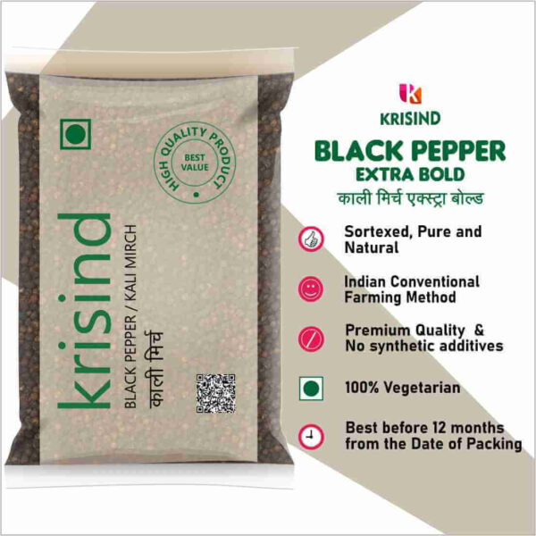 Krisind Select Black Pepper Extra Bold (Kali Mirch) | Premium Quality and Natural Goodness - Image 5