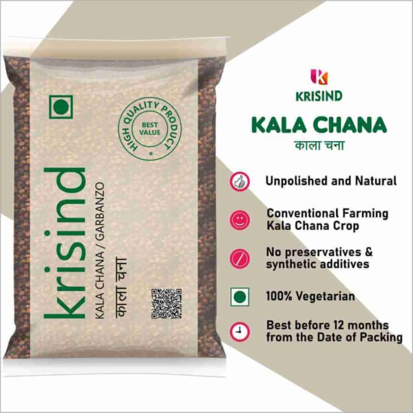 Krisind Select Kala Chana | Premium Quality and Unpolished with Natural Goodness | 1KG - Image 5