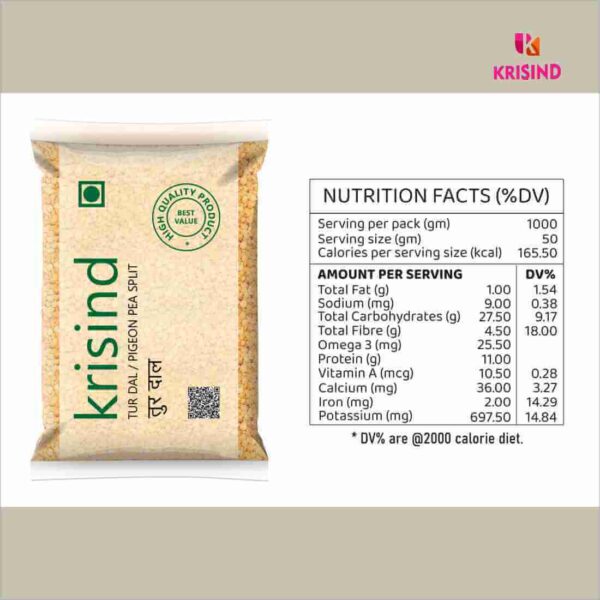 Krisind Select Toor Dal | Premium Quality and Unpolished with Natural Goodness | 1KG - Image 3