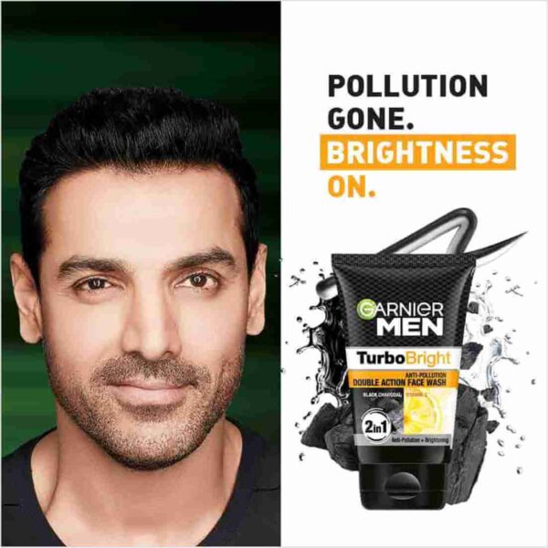 Garnier Men Turbo Bright Anti-Pollution Double Action Face Wash - Image 5