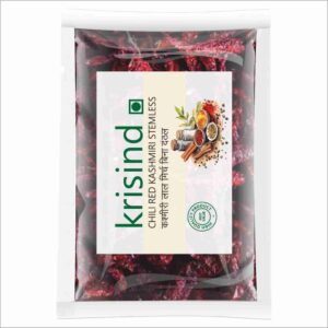 Krisind Select Kashmiri Chilies Stemless | Kempu Menasina| Premium Quality
