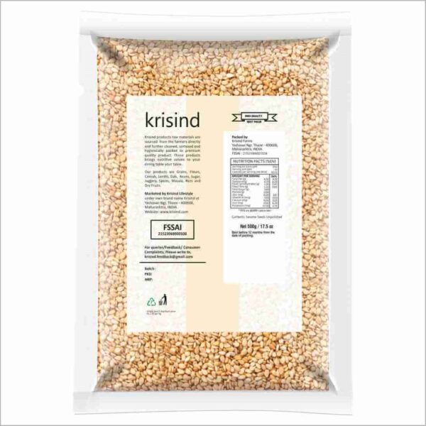 Krisind Select Unpolished Sesame Seeds | TIL White (Safed) | Premium Quality - Image 2