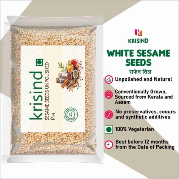 Krisind Select Unpolished Sesame Seeds | TIL White (Safed) | Premium Quality - Image 5