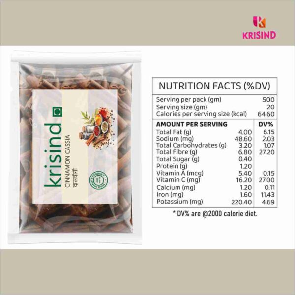 Krisind Select Cinnamon Sticks Cassia | Dalchini Sticks Cassia | Premium Quality - Image 3