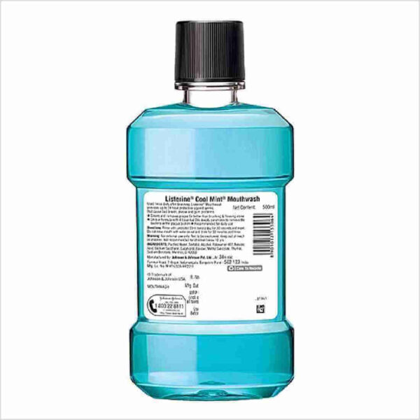 Listerine Cool Mint Mouthwash Liquid, Removes 99.9% Germs, prevents cavities - Image 2