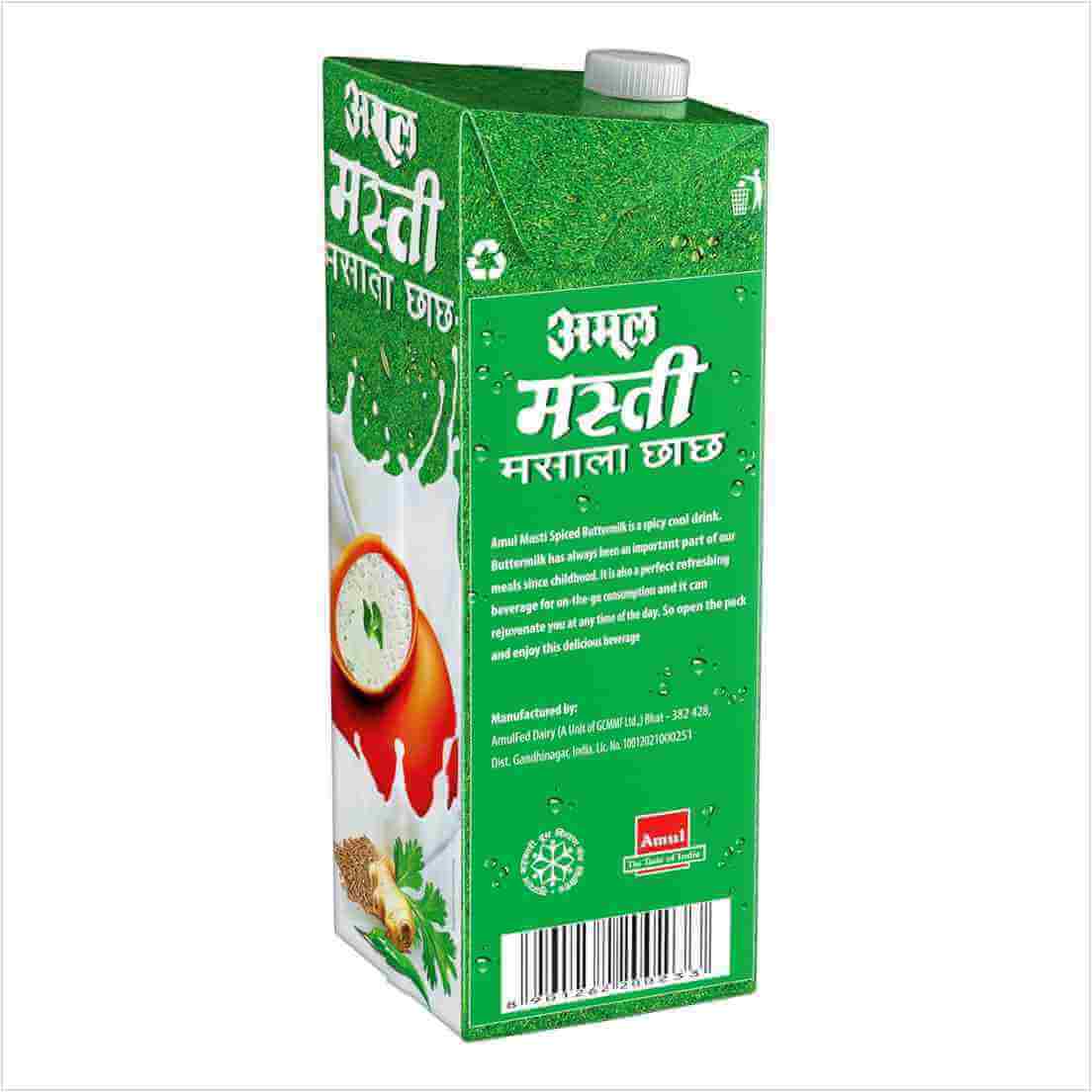 Amul Masti Spiced Buttermilk - 180ML and 1 Litre Packs | Natural Milk Based Drink - Image 2