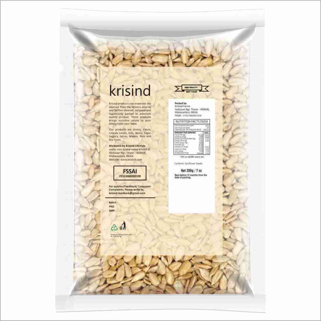 Krisind Select Sunflower Seeds without Husk | Surajmukhi Beej - Image 2