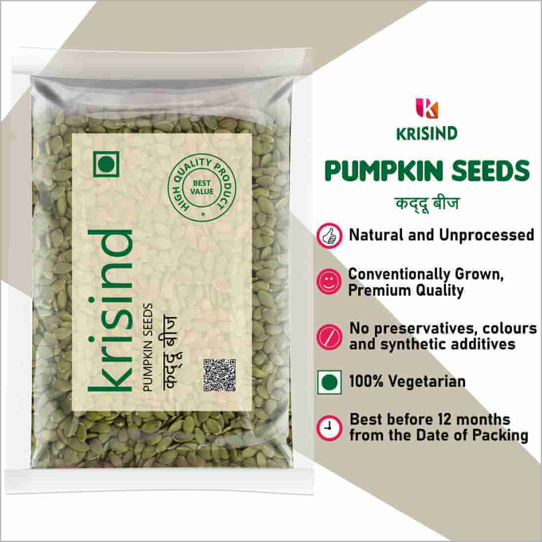 Krisind Select Pumpkin Seeds without Husk | Kaddu Beej - Image 5