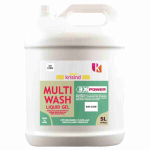 Krisind Multi Wash Liquid Gel 5L | Multi Purpose Cleaner for Kitchen, Floor, Bathroom & Hard Surfaces | 3X Power Grease & Hard Water Stain Remover | Fresh Lemon Fragrance | Gentle on Hands