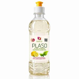 Krisind PLASO™ Plant Sourced Dishwash Liquid Gel 500ML | Kids & Pet Safe | Non Toxic | No Sulfates, Phosphates, Petrochemicals